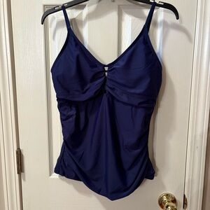 Relleciga Navy Blue Tankini Swim Top, Adjustable Straps, Removable Pads,…